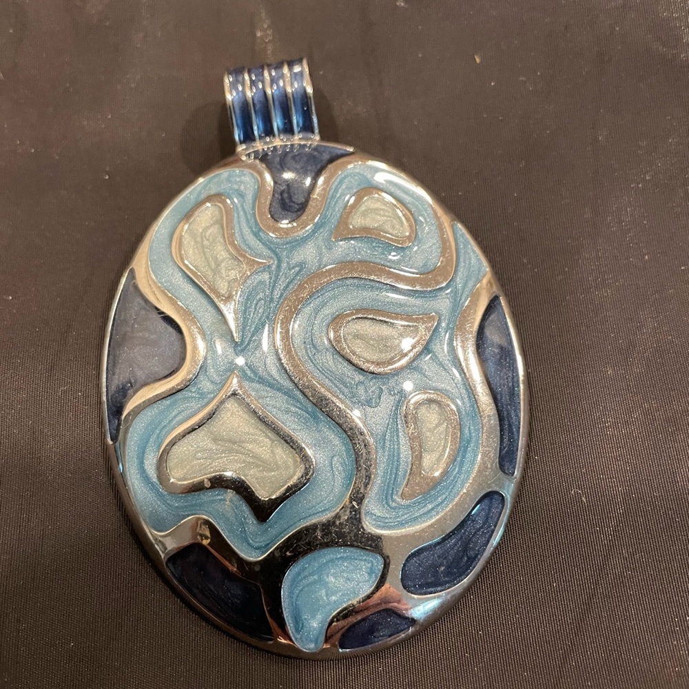 Blue and Silver Abstract Pendant